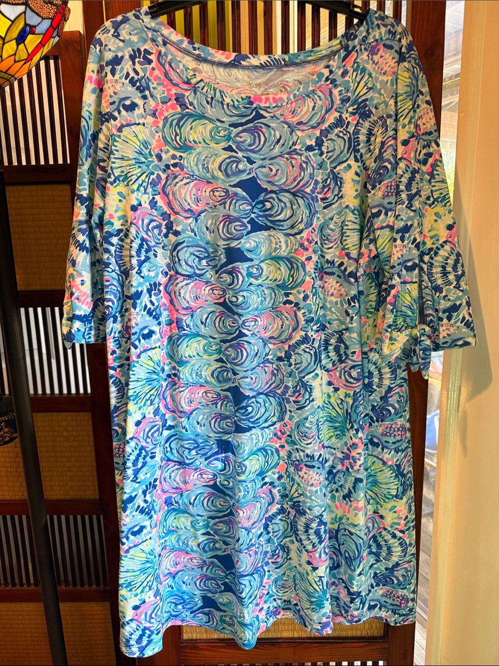 Lilly Pulitzer Blue, Pink & Green Swirl-Print Midi Dress